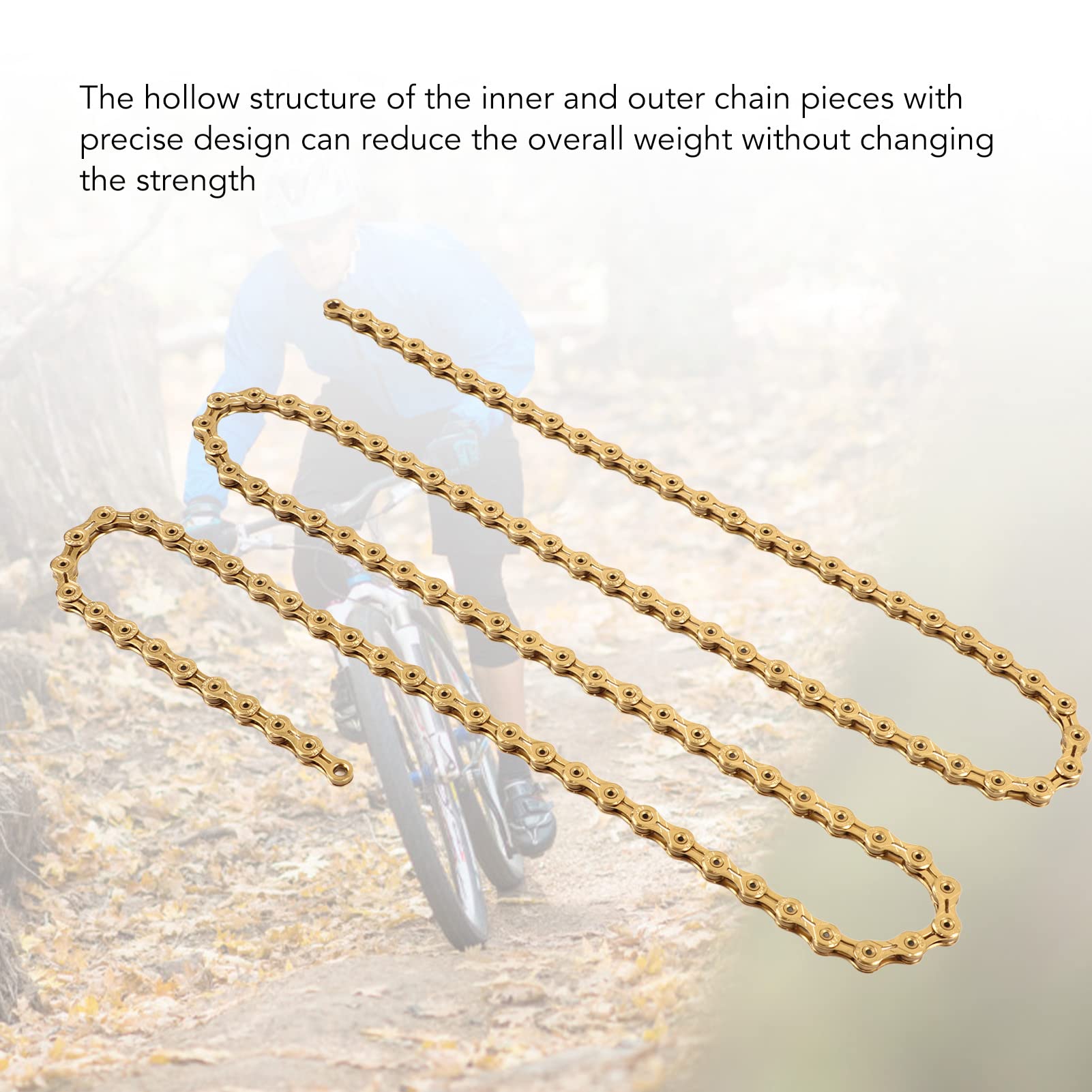 Cadenas de bicicleta de acero con alto contenido de carbono de 11 velocidades para recorridos de larga distancia Gold
