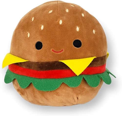 Squishmallows KellyToys - Carl The Cheeseburger - Almohada de peluche súper suave de 8 pulgadas