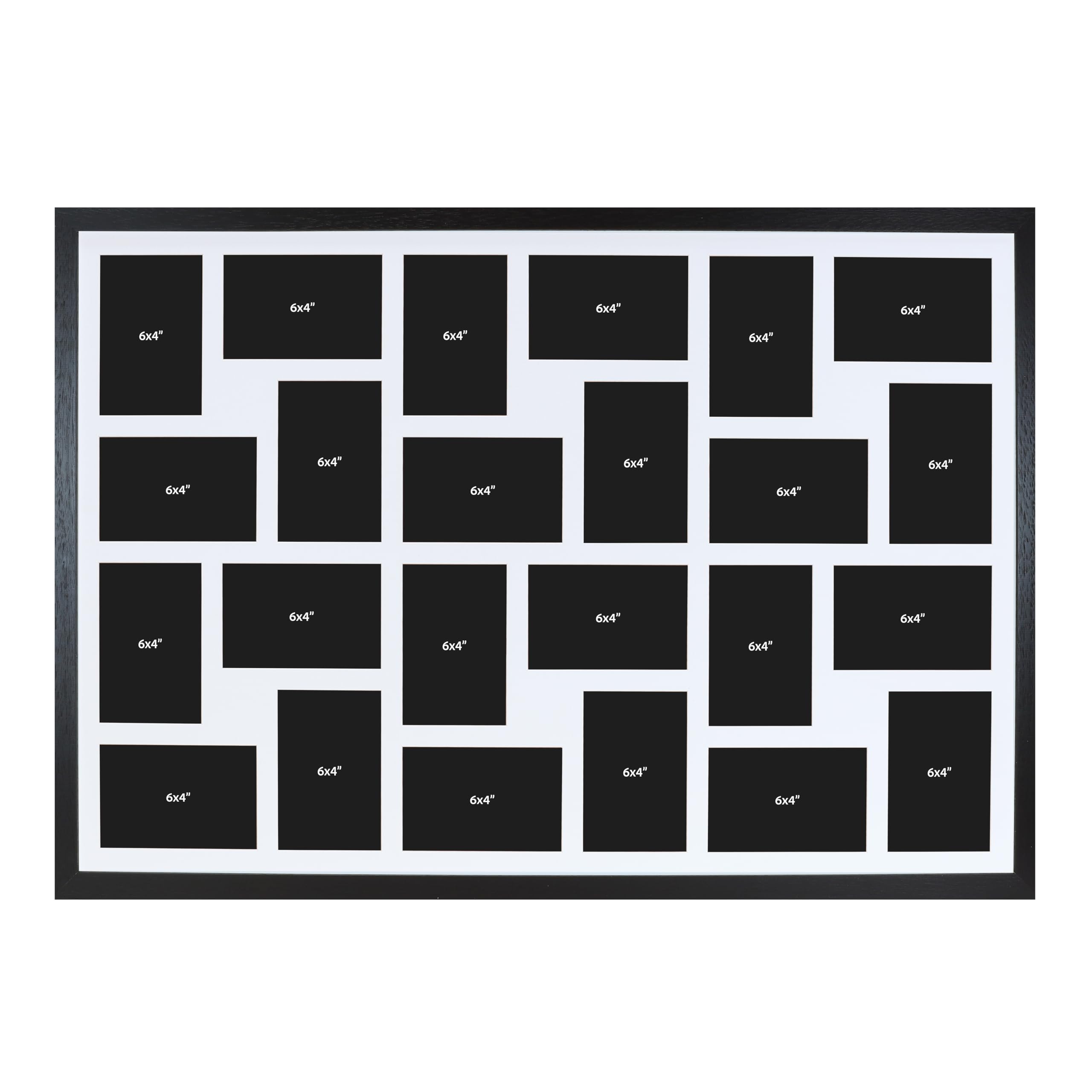 Boldon Framing Photo Frames Multiple Pictures Black Collage Photo Frame for 24 6x4 photos -Large Multi Picture Frames for Wall Hanging - Neatly Display Lots of Photos In One Picture Frame