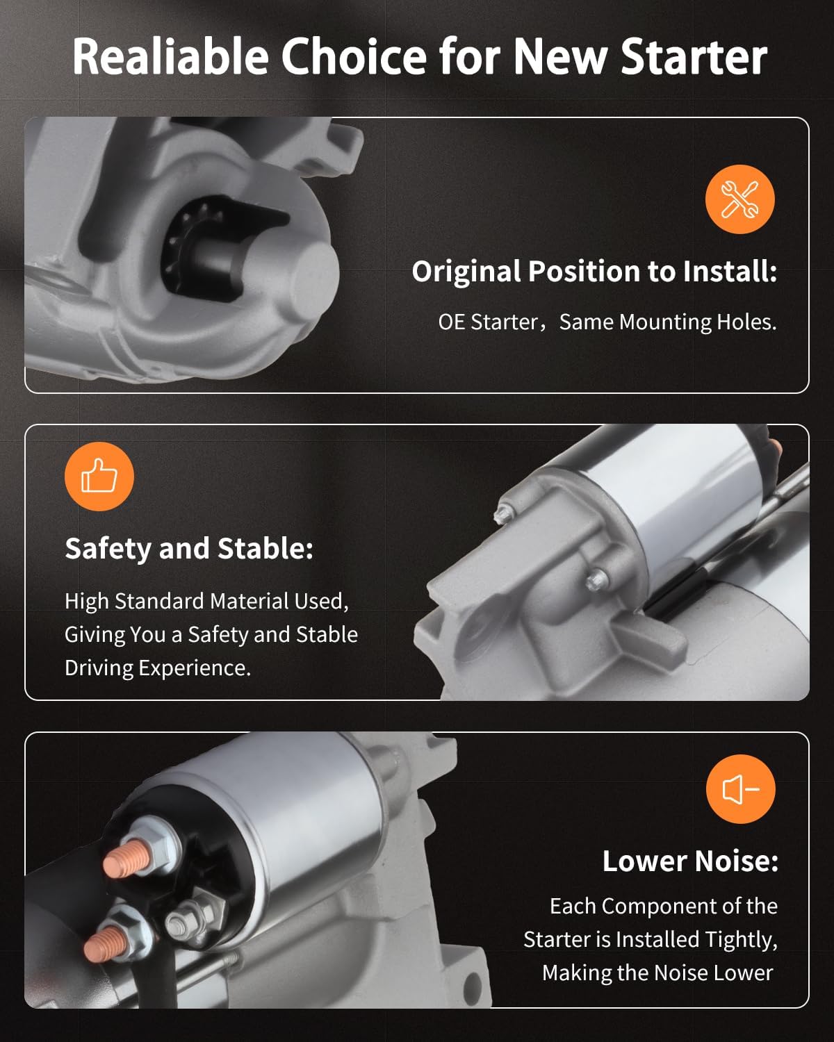 OCPTY Starter Starters Compatible 6442N SDR0053 for Buick Roadmaster 1994-1995 5.7L(350) V8 for Chevrolet Camaro 1993-1994 5.7L for Pontiac Firebird 1993-1994 5.7L for Cadillac Fleetwood 1993-1995