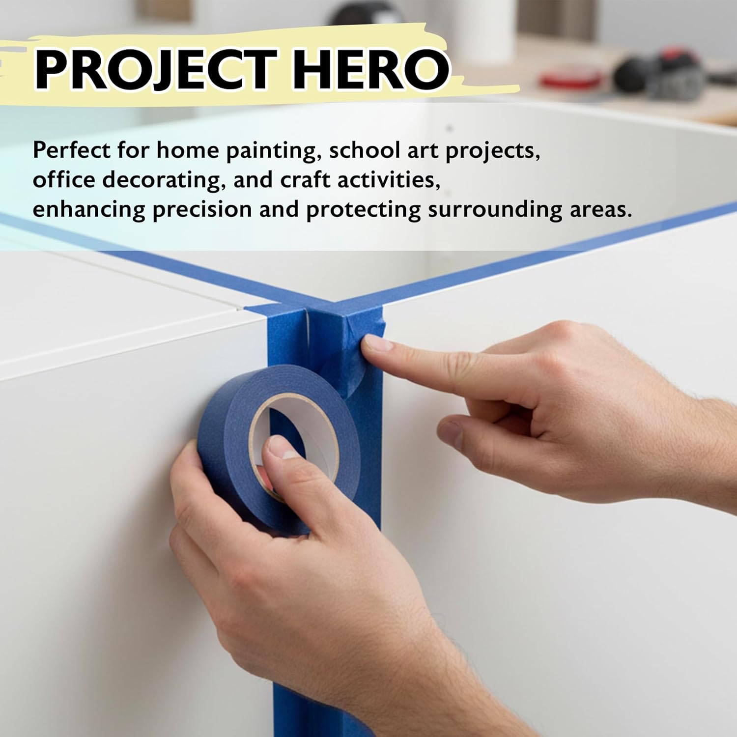 BAZIC PRODUCTS Blue Painters Tape 0.94 Inches x 60 Yards, 36 Rolls, Blue Tape Masking Tape Paint Tapes for Multi-Purpose, Painting, Painter's DIY Crafts Arts Sharp Lines Easy Removal No Residue