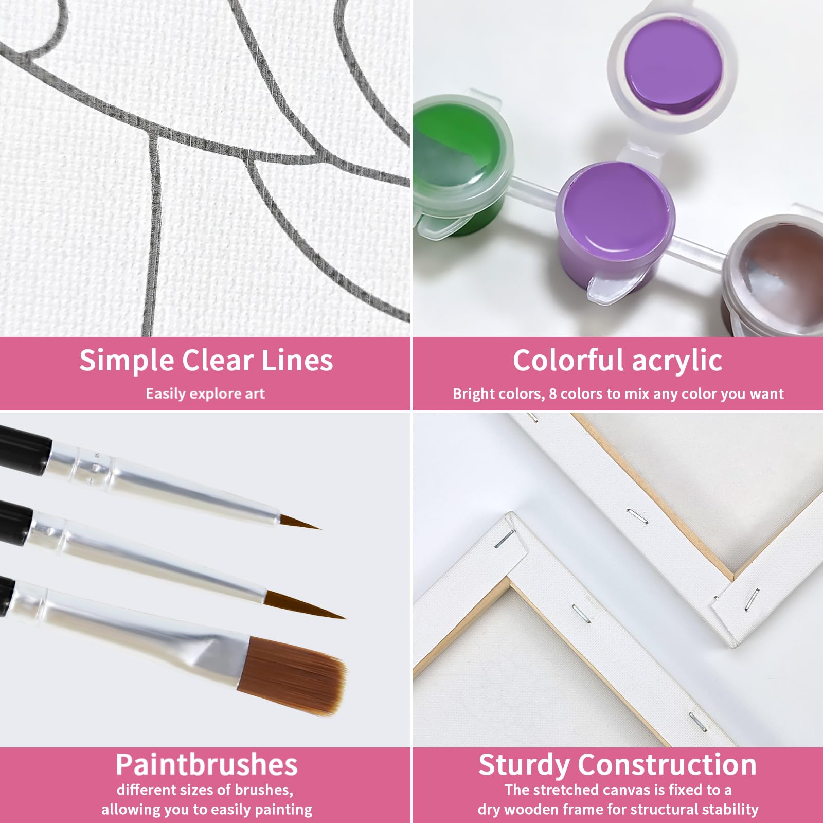 Amazon.com: VOCHIC 2 Pack Sip and Paint Kit,Pre Drawn Canvas for 