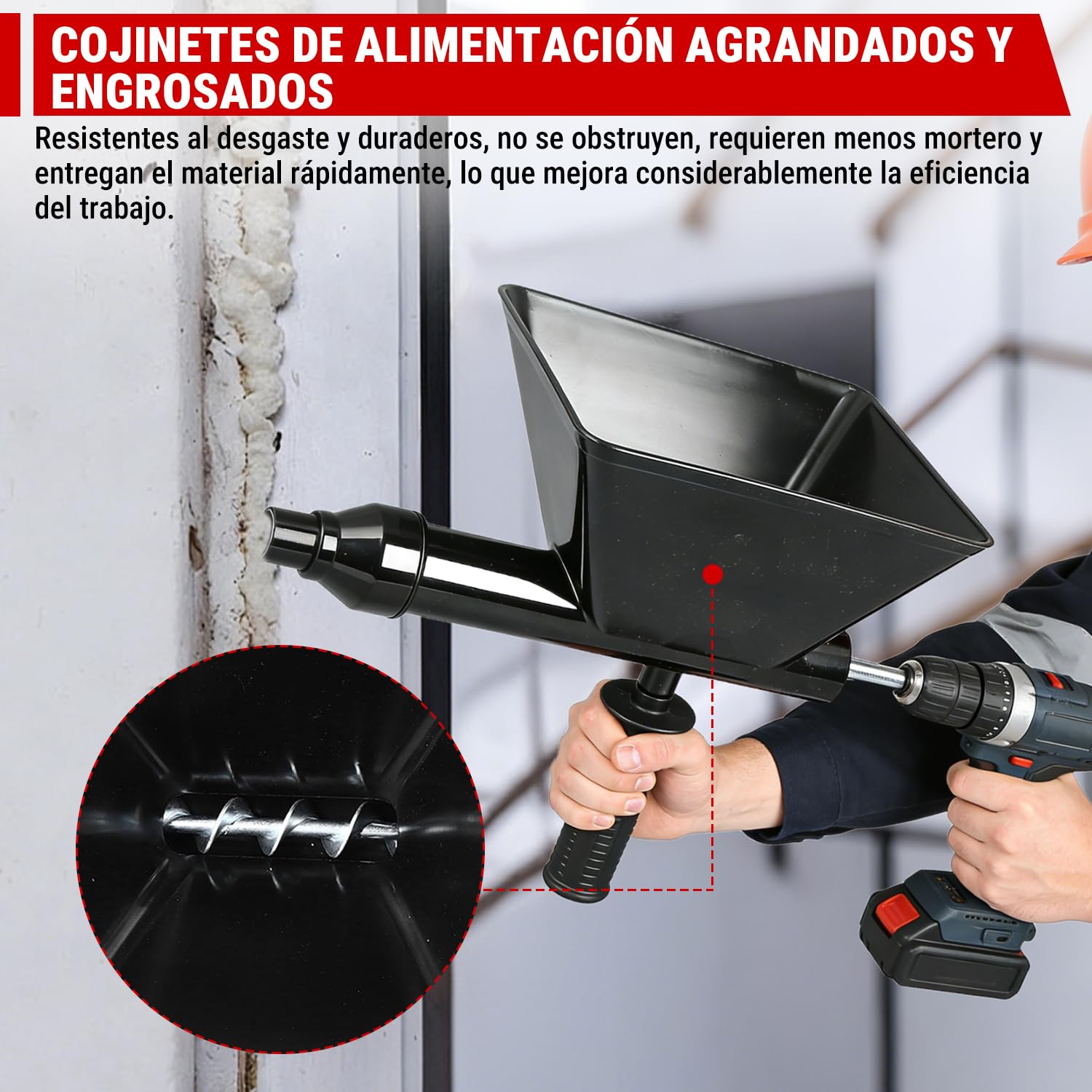 Pistola de Mortero Eléctrica, Aplicador Mortero Juntas, Máquina de Lechada con 4 Boquillas Desmontables, Prensa de Mortero para Juntas de Mortero, Paredes de Piedra y Suelos