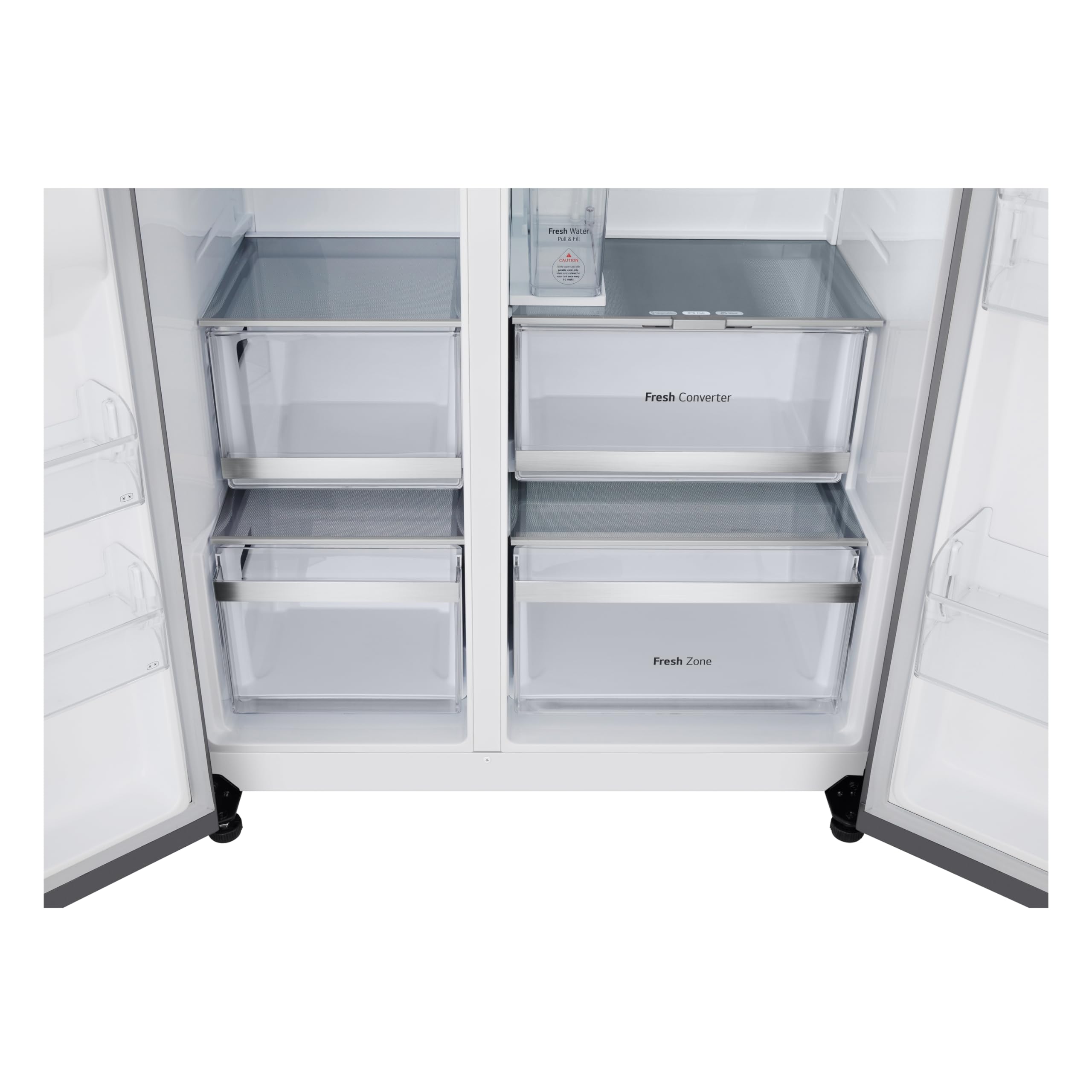 LG GSLE81PYBC Side-by-Side Kühlschrank mit Gefrierfach (628 L, Energieklasse C) mit Eis- und Wasserspender, Multi-Airflow, DoorCooling+, Silber