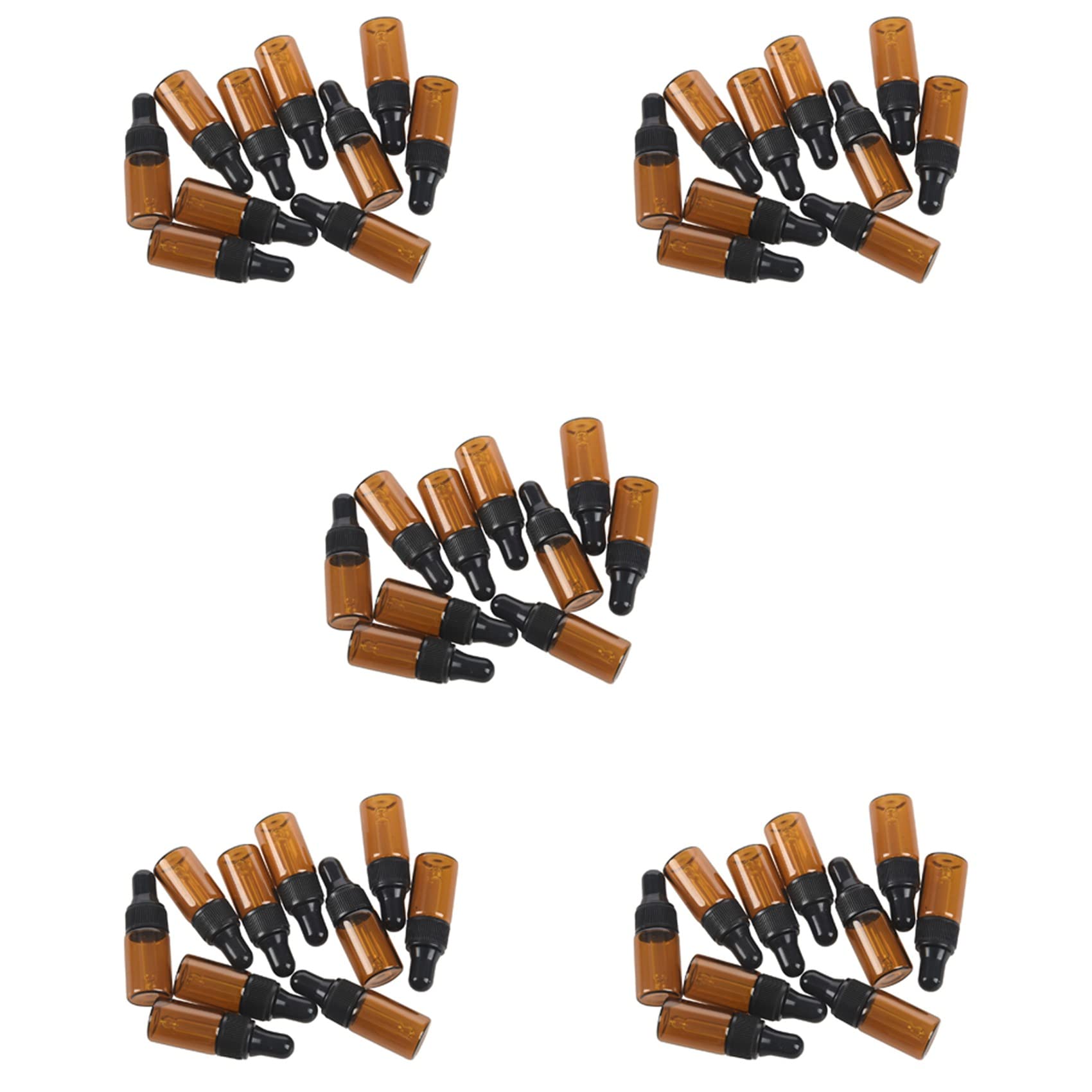 Jnchdghwa 50Pcs 3Ml Empty Brown Glass Dropper Bottles with Pipette for Essential Oil
