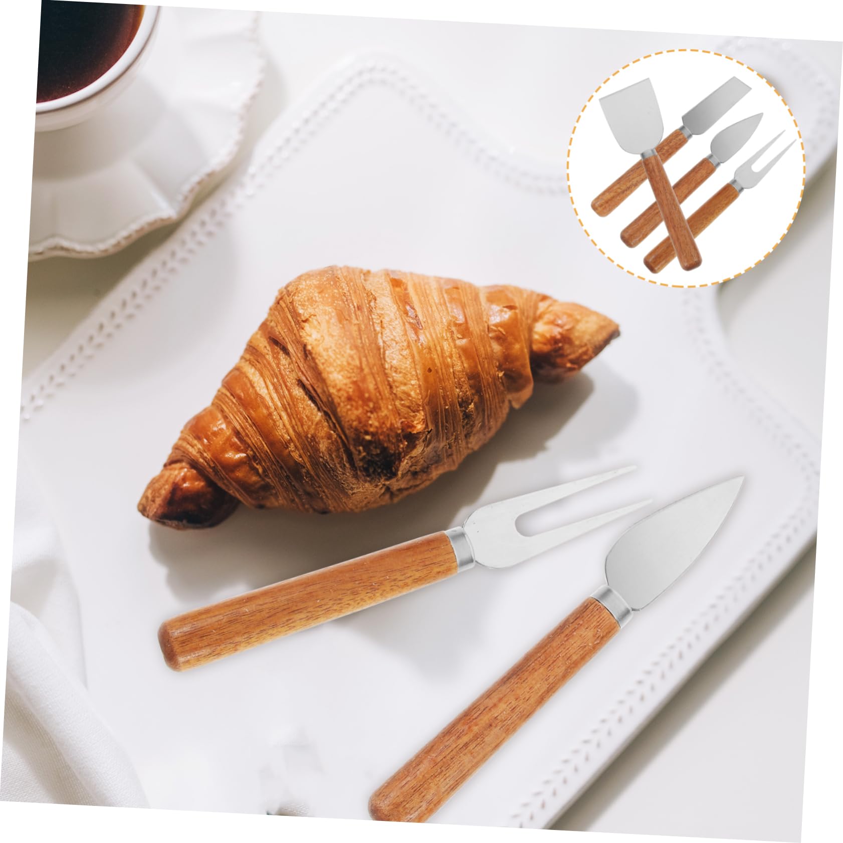 Alipis Stainless Steel Cheese Knife Fork Set Cheese Board Utensils Slicer Spreader Cutters Spatula Kitchen Essentials for