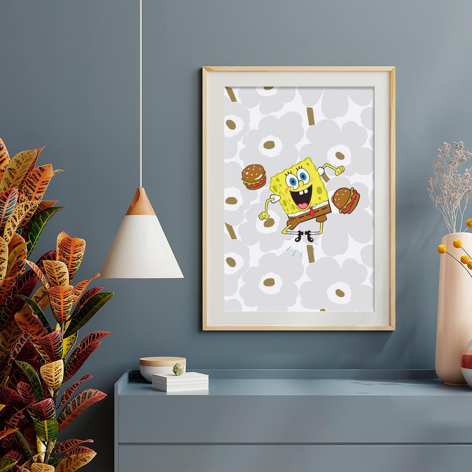 Amazon.co.jp: スポンジボブ 花柄 ポスター 絵画 インテリア 壁紙用