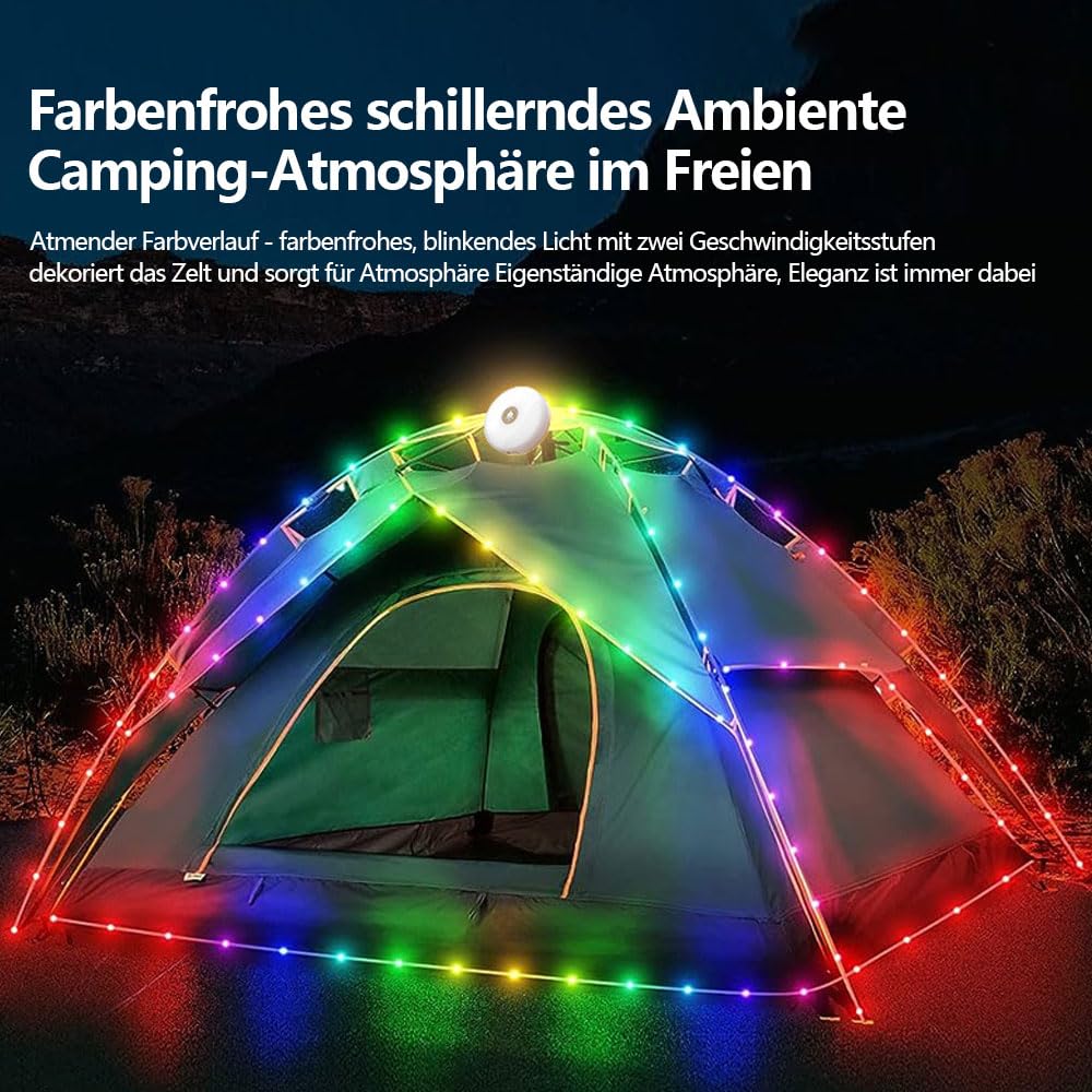 Deedlite Lumelia Aufrollbare Lichterkette, 10 M Camping Lichterkette
