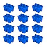Storex Mini Classroom Caddy, Multipurpose Classroom Organizer with Handle, Blue, 12-Pack (01062U12C)