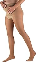 Vista 9 de Truform Sheer Pantyhose de maternidad, compresión de 15-20 mmHg, soporte de abdomen, 20 denier, beige, M