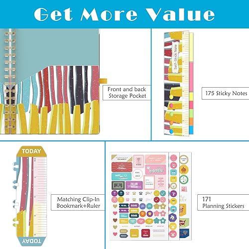 Miniatura 2 de Agenda 2024 A5 de enero de 2024 a diciembre de 2024, calendario mensual con pestañas y calcomanías, fechas julianas para profesores, escuela,