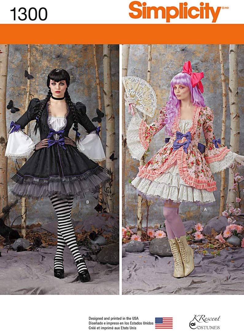 Simplicity 1300 Women's Overdress and Skirt Halloween Costume Sewing Pattern, Sizes 14-22