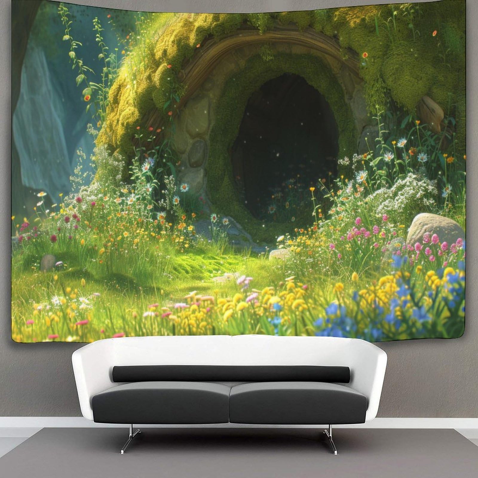 kaiyun 130cmx150cm Tapestry Jungle Cabins Tapestries Bio Buildings 3D Printing Wall Hanging Home Decorations