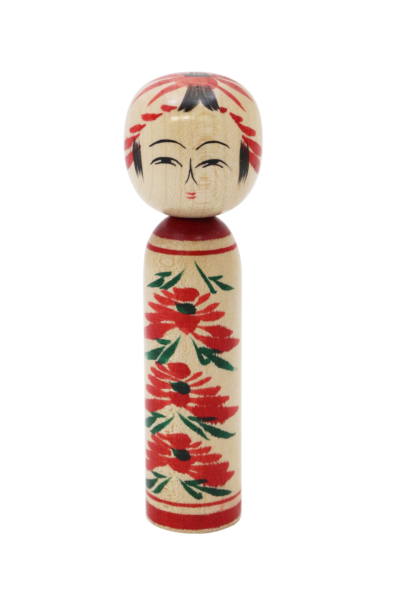 Togatta Kokeshi Doll 4.7in Michinoku Wooden Folk Art Handmade Japan
