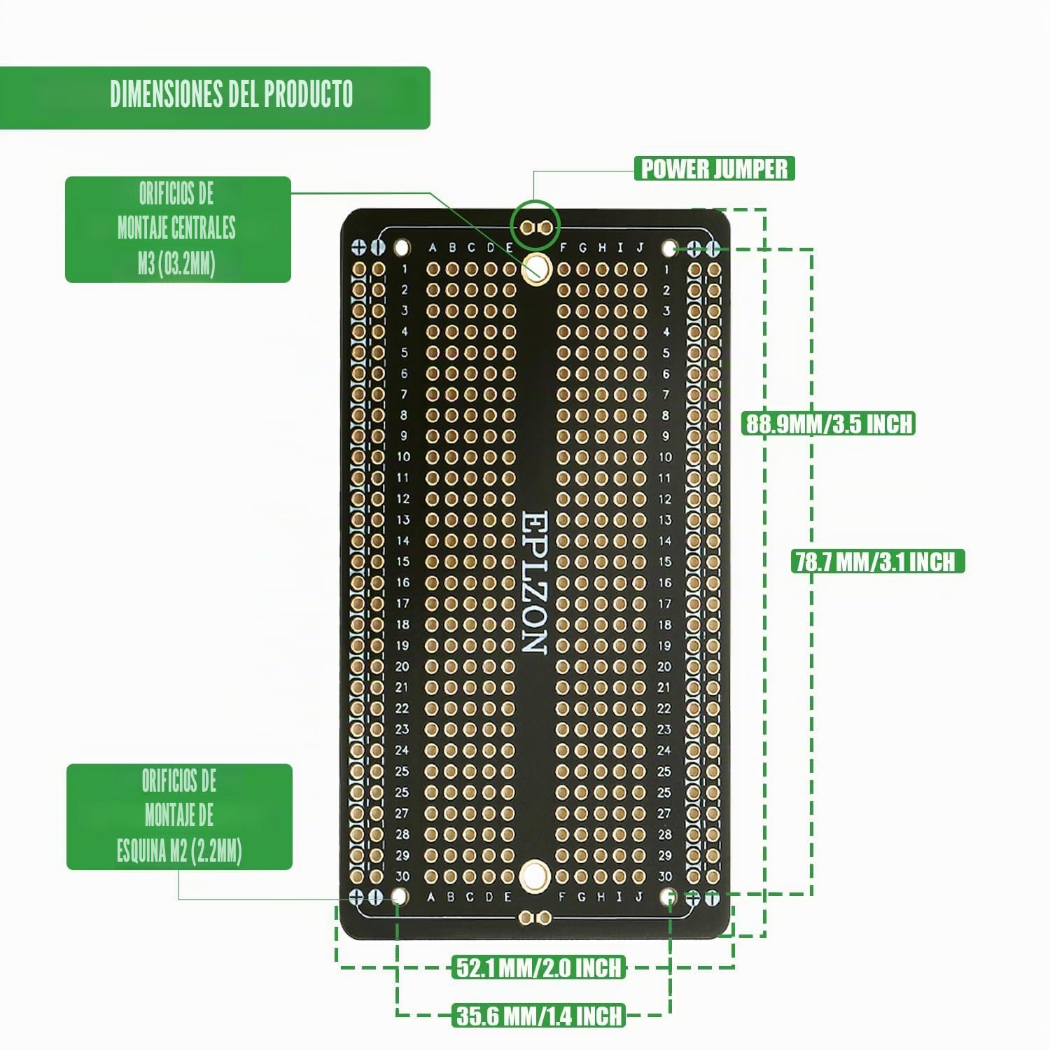 10 piezas Breadboard soldable Protoboard Kit circuito impreso de doble cara Prototipo Board PCB para proyectos electrónicos de bricolaje compatibles con arduin(Negro)