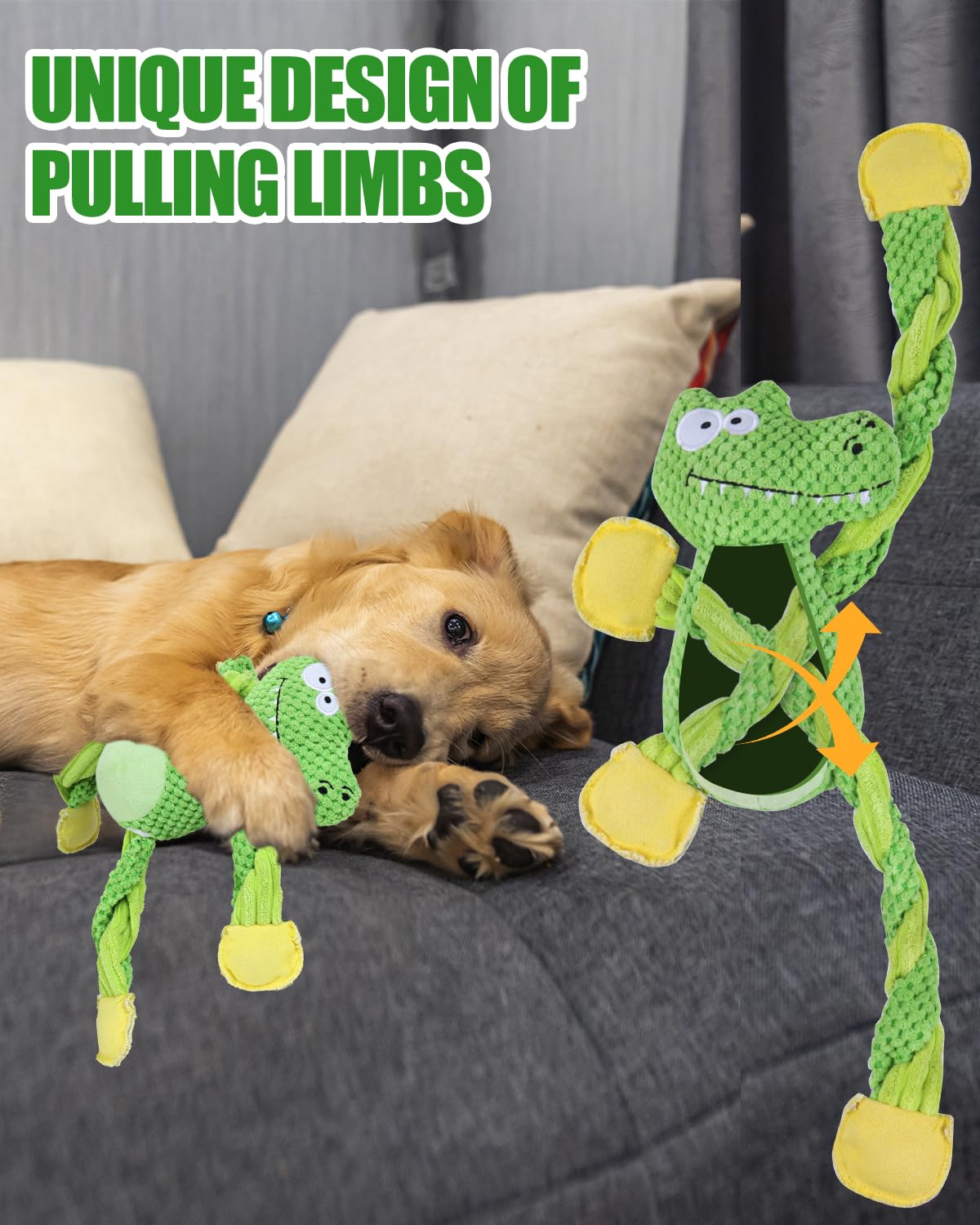 Lot De 4 Jouets à Mâcher En Corde De Noël Pour Chien (Arbre, Flocon, Bonhomme De Neige, Couronne) - Avec Couinement