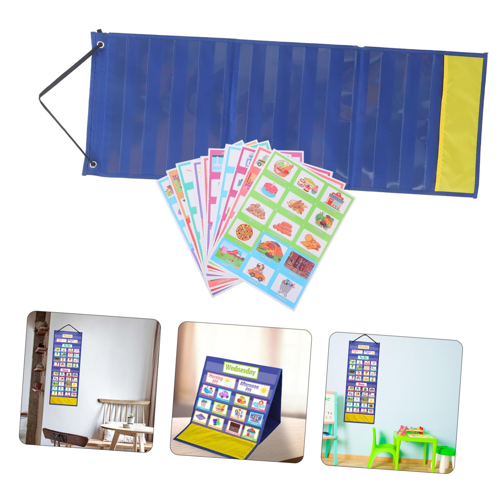 ELAYARD Tabla de Rutina Diaria para Niños Pequeña Azul, Cuadro de Comportamiento Visual Antidesgaste, Gráfico de Planificación Familiar para Uso Escolar y Doméstico