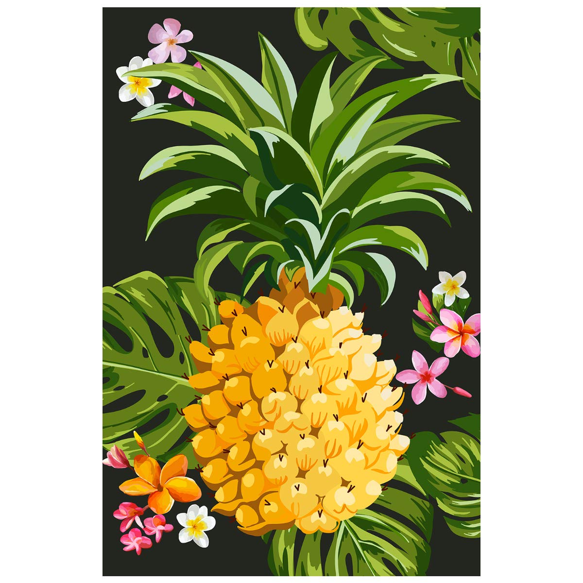TexupdayTropical Pineapple Double Sided Summer Garden Flag Floral Outdoor Yard Flag 12" x 18"