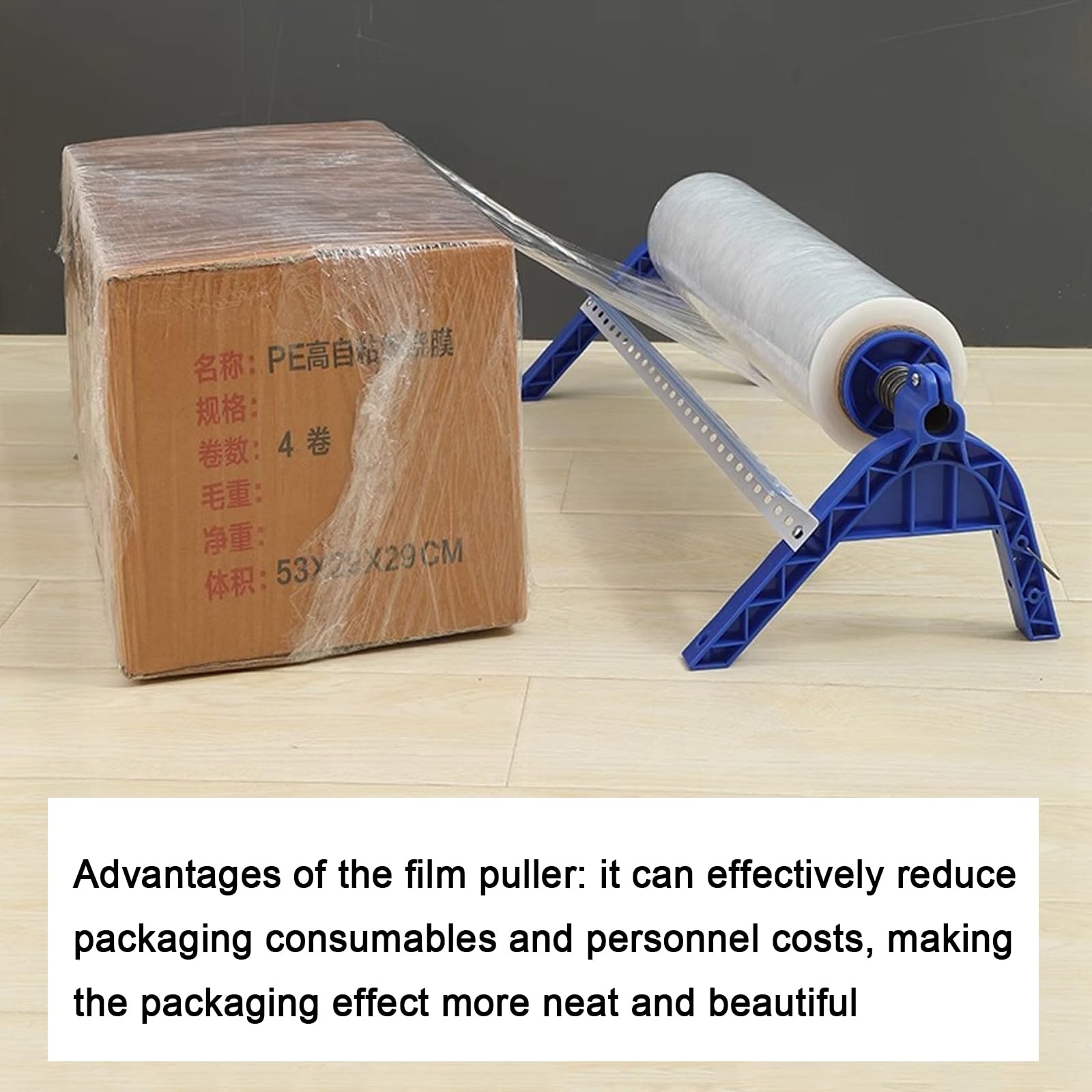 Dévidoir De Film Étirable, Machine Demballage De Bureau pour Montage Mural Ou sur Table, avec Coupe-Film, Compatible avec des Films De 30 À 50 Cm, pour Entrepôt, Cuisine Et Déménagement.