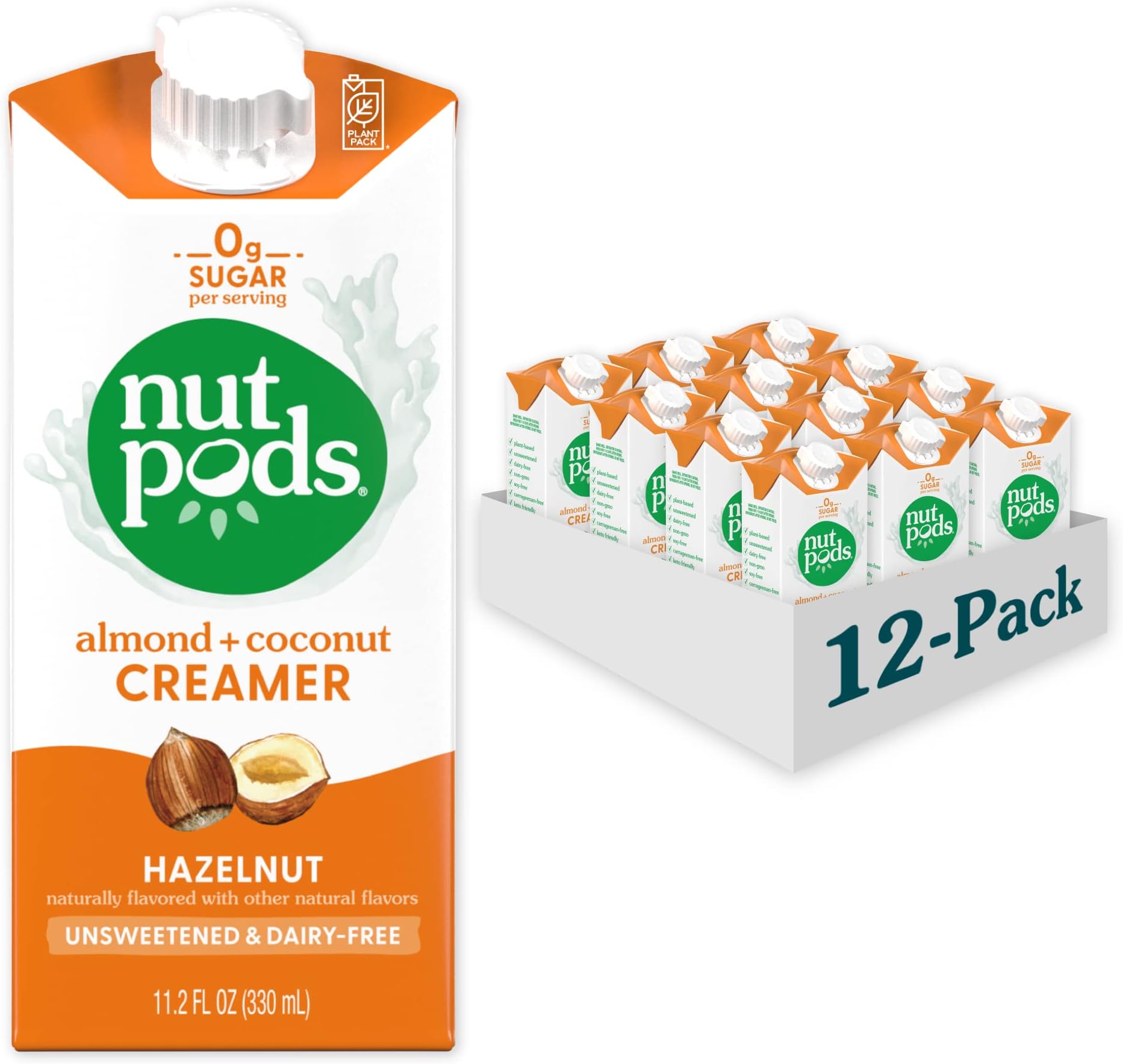 Nutpods - Unsweetened + Dairy-Free Creamer Hazelnut 11.2 Oz.