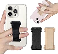 Vista 28 de Soporte de agarre para teléfono de mano, soporte universal para teléfono con correa para dedo, agarre para selfie compatible con la mayoría de 3