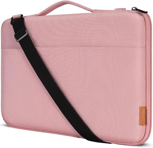 DOMISO 11 Inch Laptop Bag Cover Waterproof Shockproof Notebook Sleeve Case Shoulder Bag Protective Cover for 12.3" Microsoft Surface Pro 6/11.6" MacBook Air/13" MacBook Pro Touch Bar,Pink
