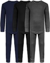 Andrew Scott Kids Base Layer Underwear Sets | Ultra-Soft Cotton Stretch | Girls - Boys | 3 Tops + 3 Bottoms