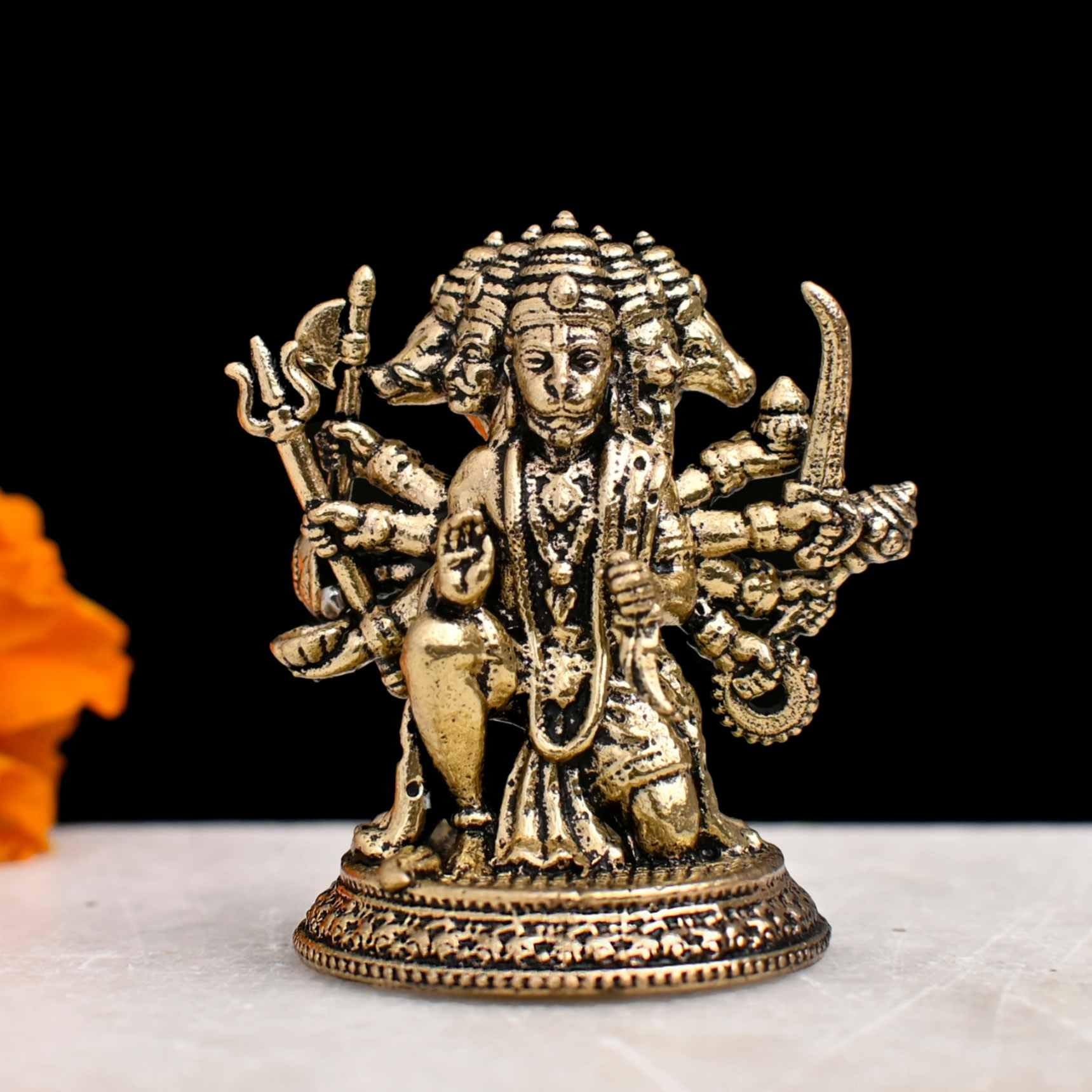 Buy INDICAST Brass Panchmukhi Hanuman Idol | 1.5