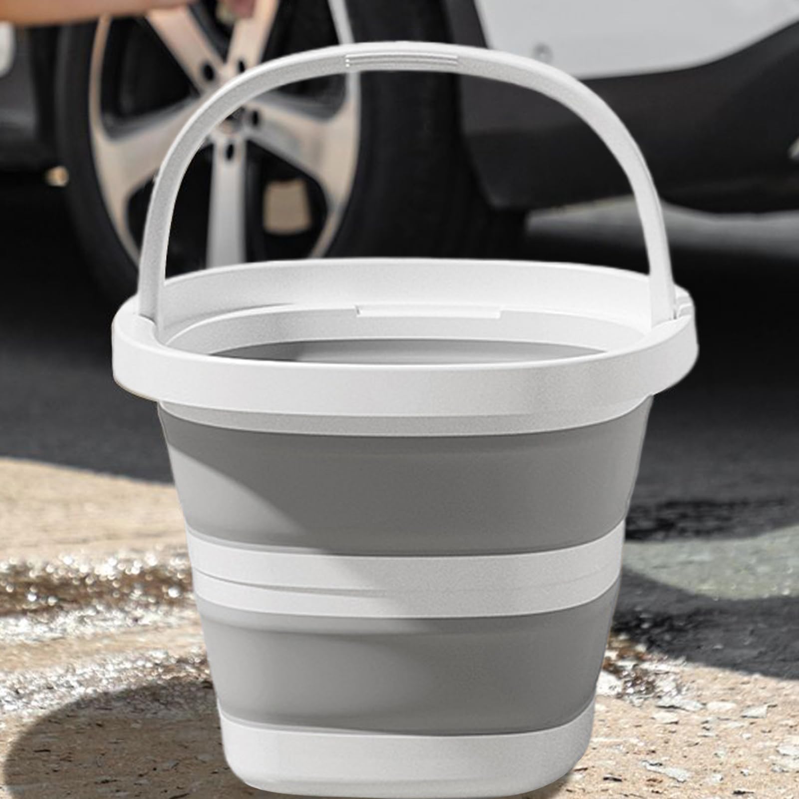 Seau Pliable 10L Avec Poignée – Imperméable, Fond Antidérapant, Pour Jardinage, Camping, Lessive Et Lavage Auto