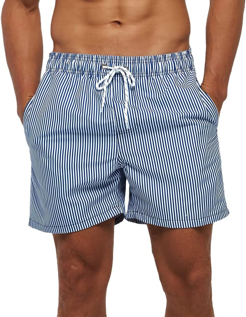 HLVEXH Costume da Bagno da Uomo ad Asciugatura Rapida con Fodera e Tasche in Rete HLVEXH Costume da Bagno da Uomo ad Asciugatura Rapida con Fodera e Tasche in Rete