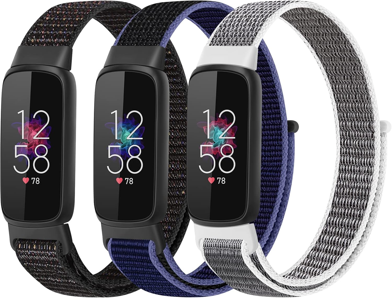 Nylon Bands Compatible with Fitbit Luxe Bands, Solo Loop Adjustable Breathable Fabric Sport Straps Soft Replacement Wristband for Fitbit Luxe for Women Men