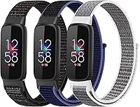 Vista 13 de Correas de nailon compatibles con correas Fitbit Luxe, correas deportivas de tela transpirable ajustable Solo Loop, pulsera de repuesto suave