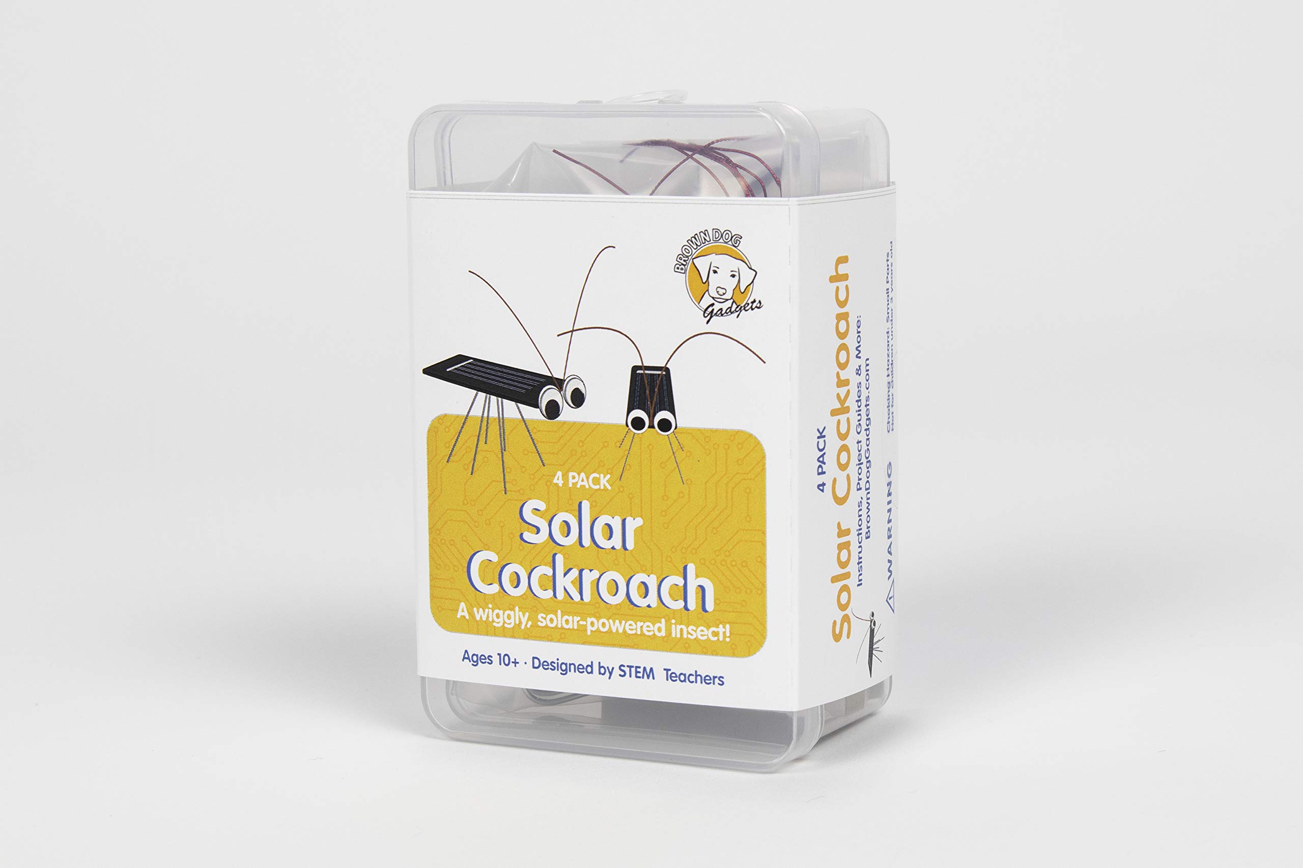 Brown Dog Gadgets - Solar Cockroach Kit, 4-Pack (Item # K1008-4PK), STEM and STEAM Project for Kids, Classrooms, and Teachers