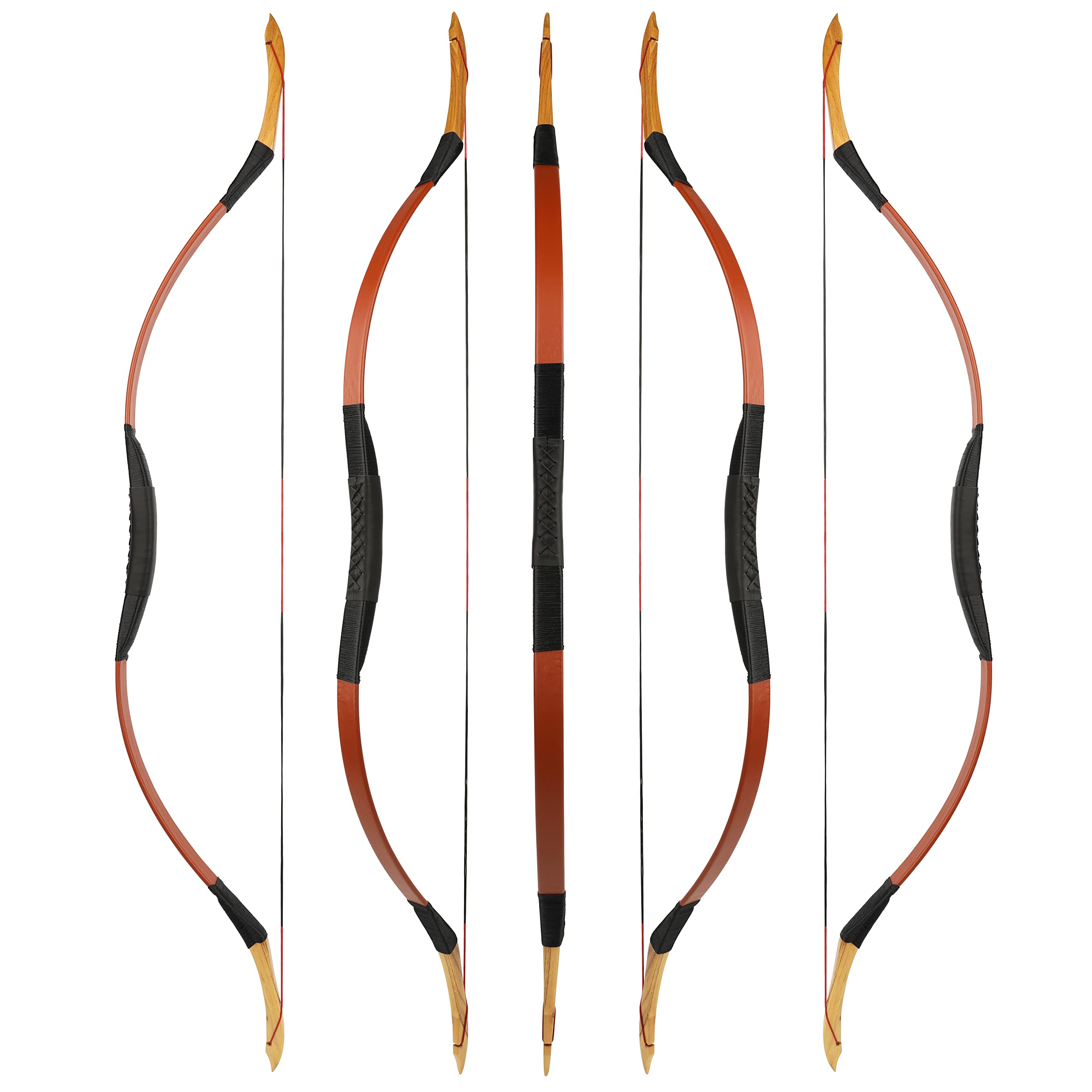 Traditional Hunting Longbow | Handmade Wooden Mongolian Style Bow | Adults Youth Beginners | Ambidextrous‌