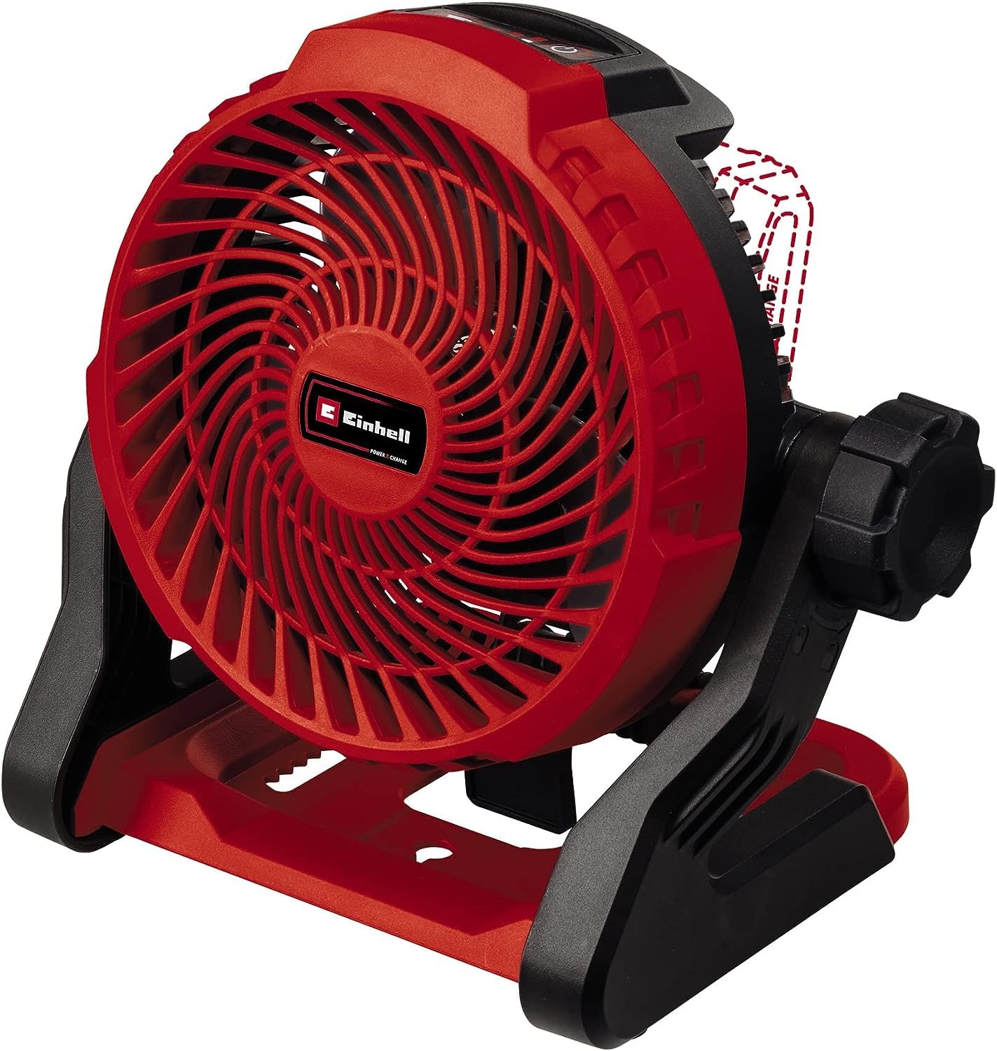 Ventilatore a batteria Einhell GE-CF 18/2200 Li-Solo Power X-Change (18 V, agli ioni di litio, 3 velocità, testata con rotazione a 360°, consegna senza batteria e senza caricabatterie)
