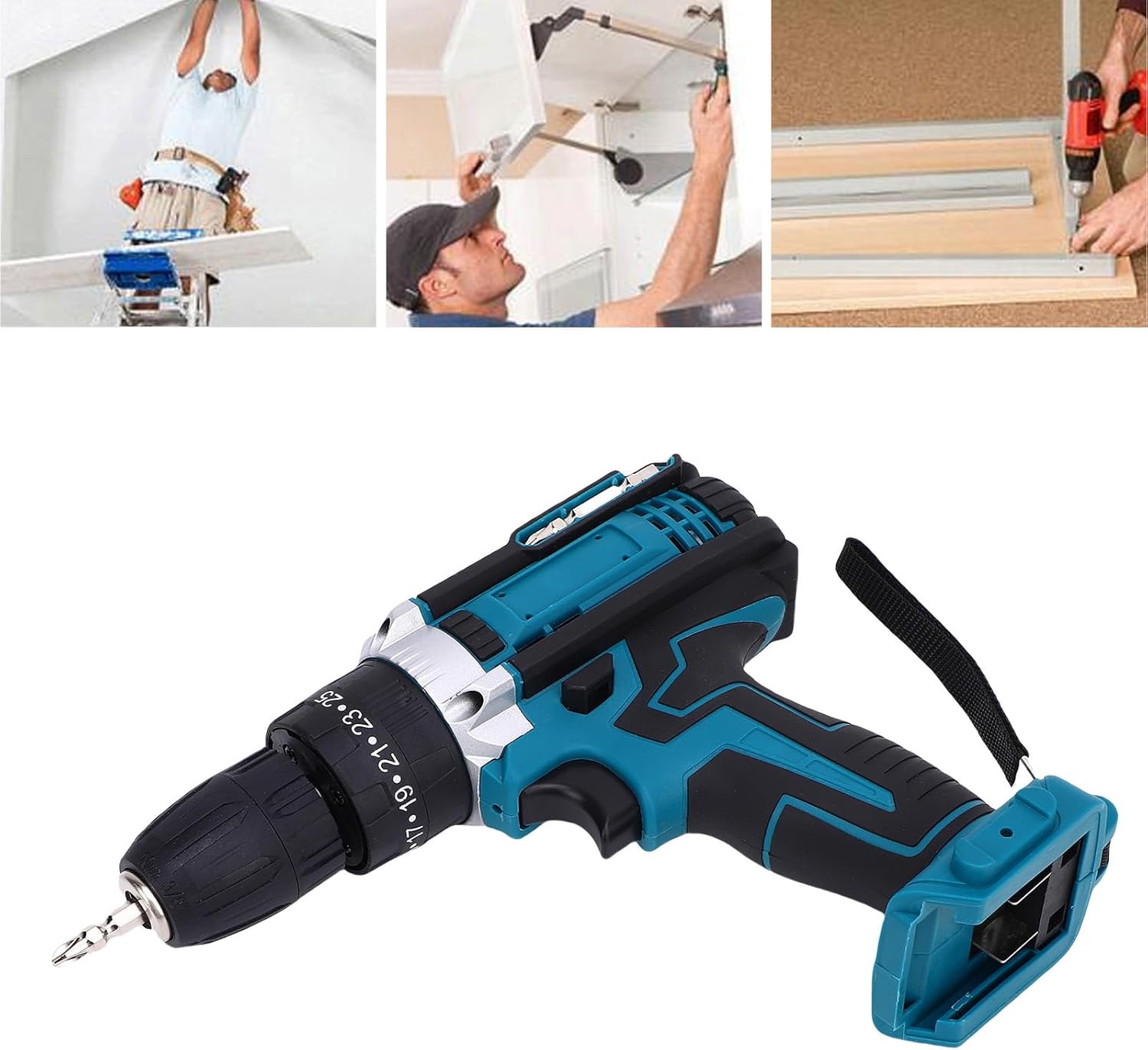 Fafeicy Cordless Drill Driver 21V Brushless Electric for Woodworking Home Maintenance DIY Projects 10mm Drilling Diameter