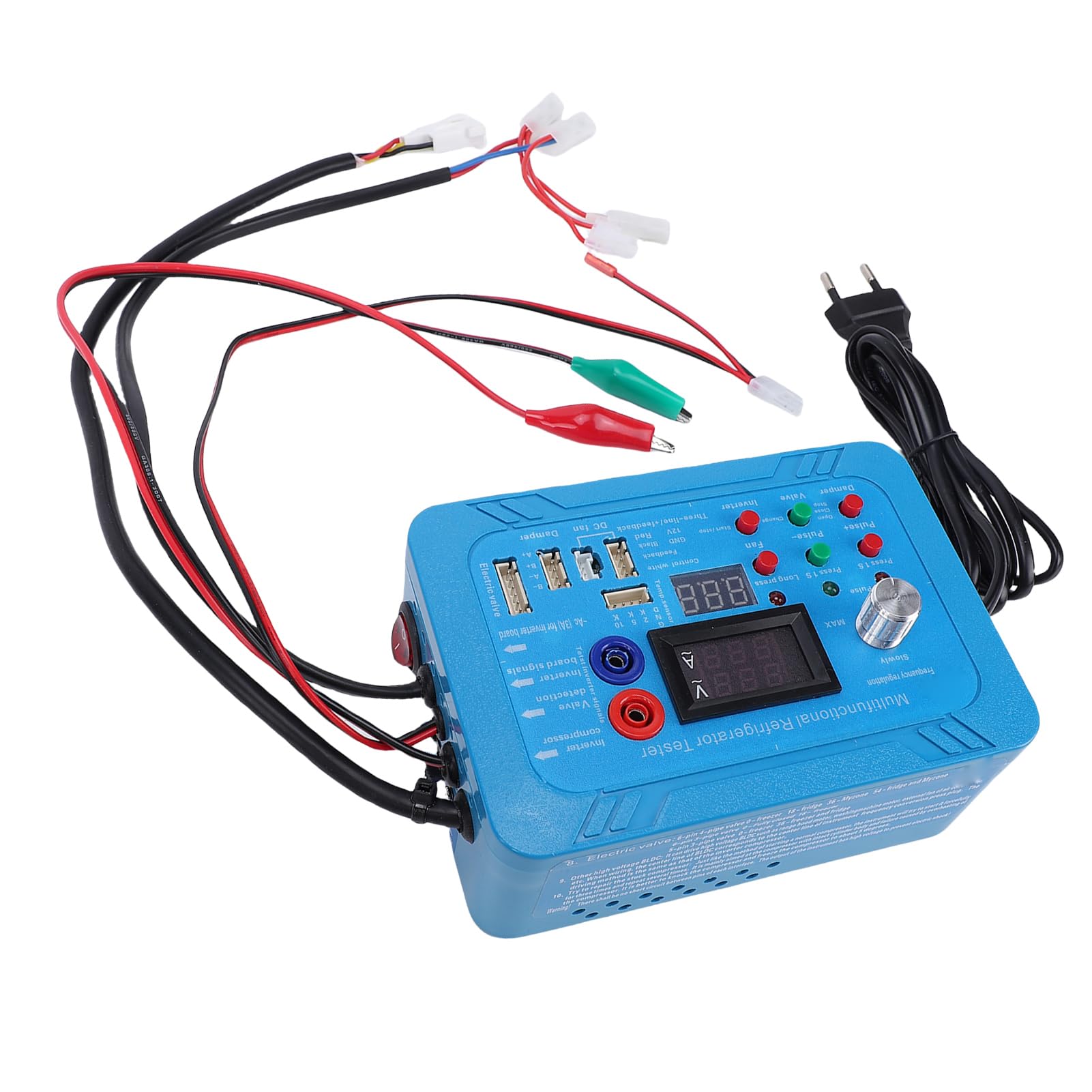 Jectse Tester per Frigorifero Inverter, Strumento di Test per Scheda a Frequenza Variabile con Avviso Cicalino per Riparazione Elettrovalvola Motorizzata a 6 Pin e 5 Pin (Spina europea)