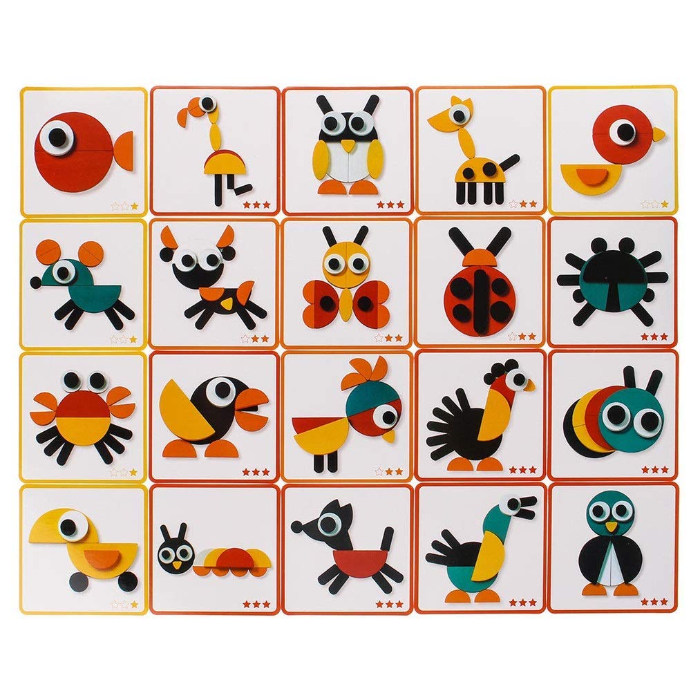 AJH Blocks Gralara Wooden Montessori Animal Block Animal Puzzle Jigsaw Game Educational Toy One Size Building Blocks Set