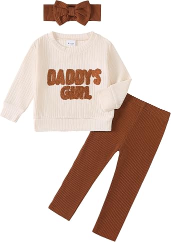SODLON Toddler Baby Girl Clothes Fall Winter Sweatshirt Pants Outfit 6M-4T