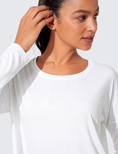 Miniatura 3 de CRZ YOGA Camisetas de entrenamiento de manga larga para mujer, ligeras, para correr, gimnasio, atléticas, básicas, holgadas, para otoño