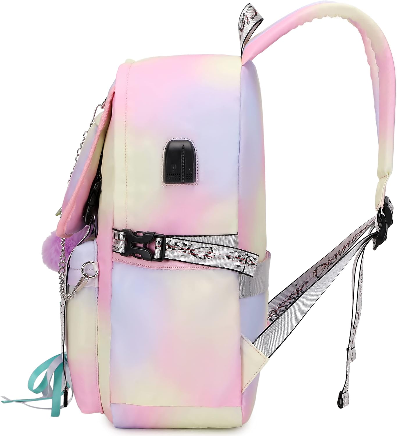 Spotted Tiger School Backpack for Girls Backpack with Lunch Box Aesthetic Backpacks for Teen Girl Backpacks School Bag Bookbag (Pink)