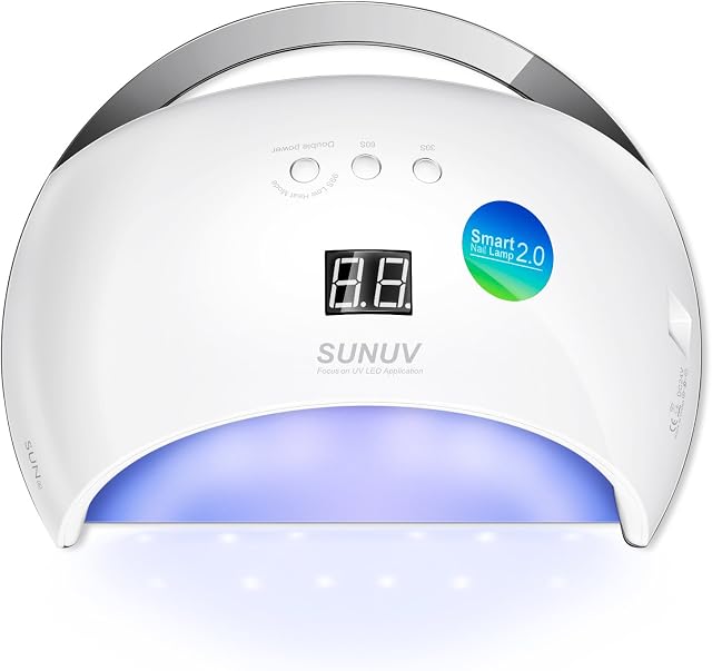 UV LED Nail Lamp, SUNUV 48W Gel Nail Polish Dryer with 30/60/99S Timer Sensor Removable Bottom Tray for Home and Salon