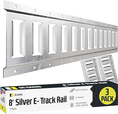 Miniatura 11 de DC Cargo Mall Kit de rieles de amarre E Track de 2 pies (paquete de 4) para garajes, furgonetas, remolques, amarres de motocicleta, montajes de ATV