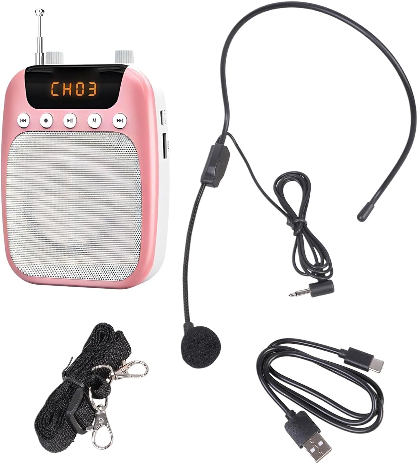 Voice Amplifier Megaphone with Microphone for Effectived Communication 2500mAh Rechargeable Amplification