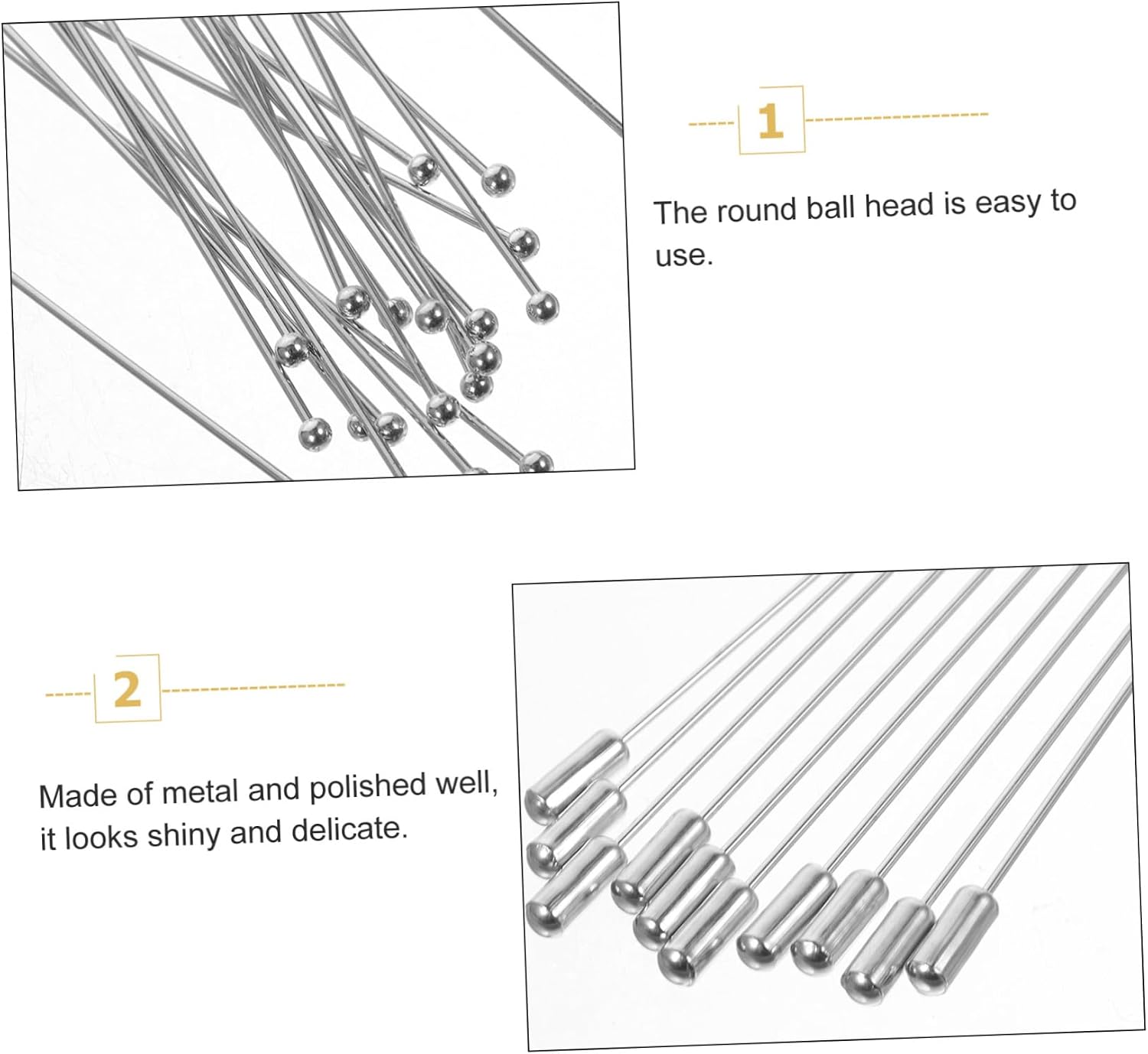 Lurrose 60pcs Metal Stick Pin Brooch Lapel Pin Straight Corsage for Boutonniere Wedding Brooch Jewelry Making
