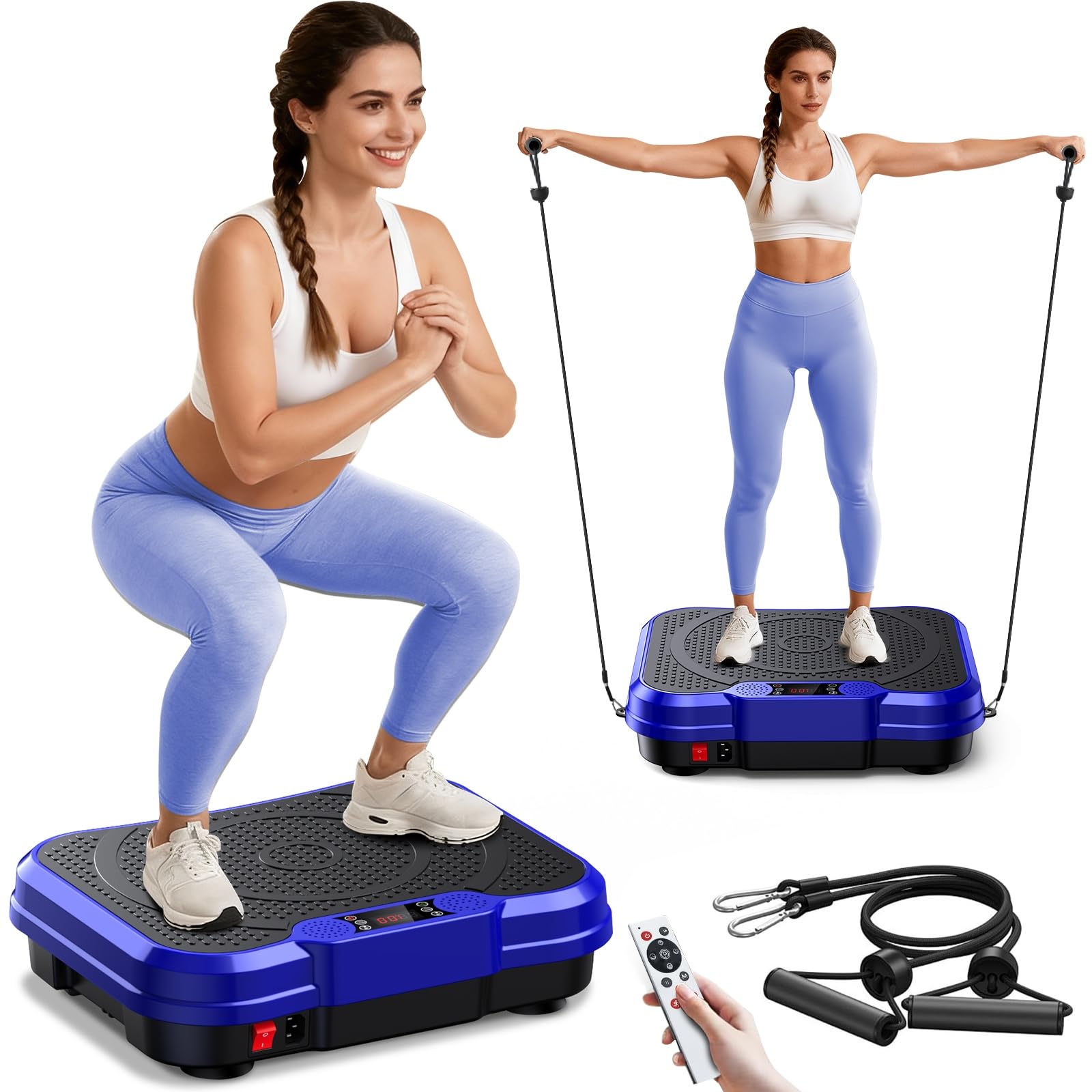 aorapulse vibration plate exercise machine, vibration plate for lymphatic drainage weight loss, 400 lbs capacity full body workout vibrate fitness platform for home women men
