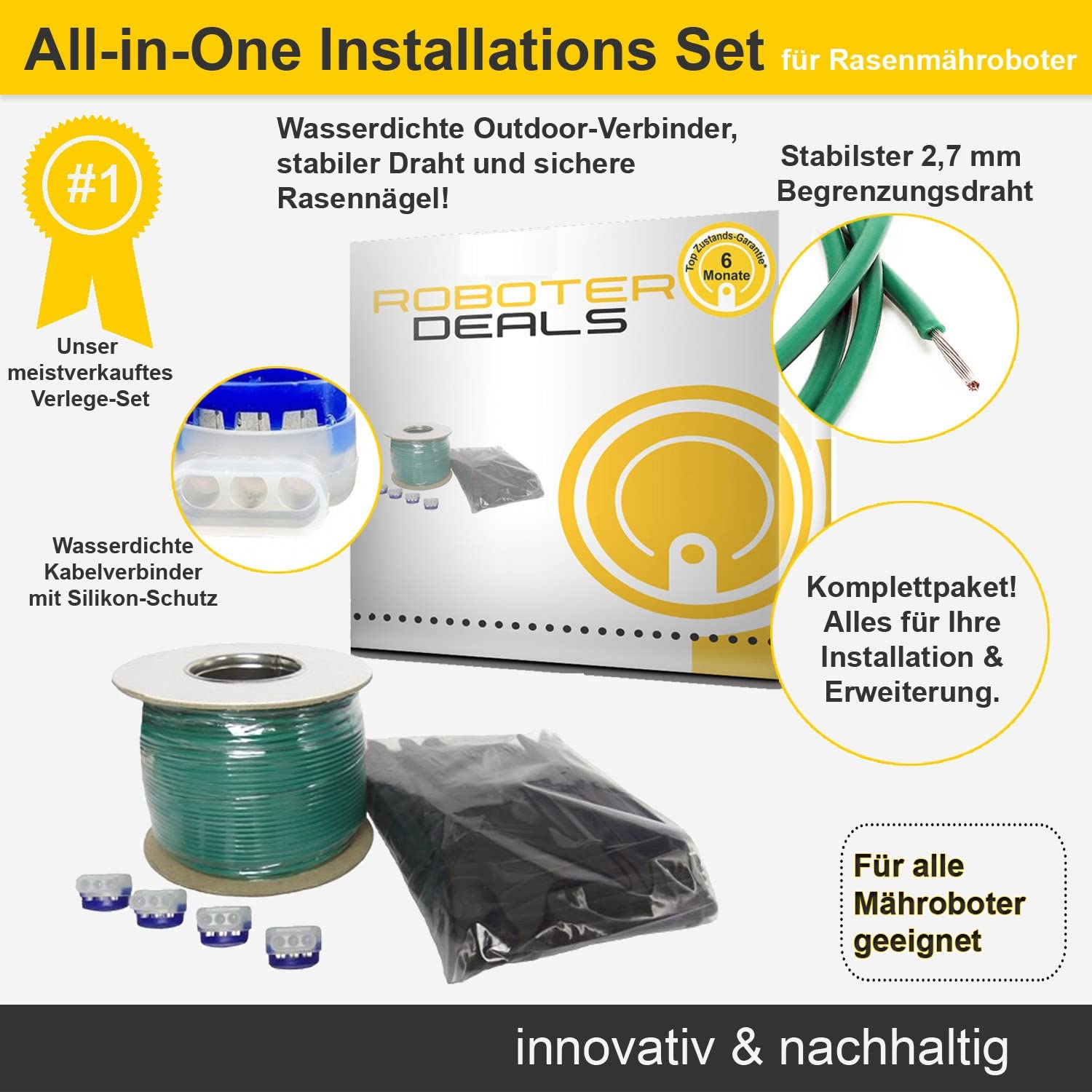 Set Riparazione Cavi Per Robot Tagliaerba LandXcape - Connettori E Picchetti
