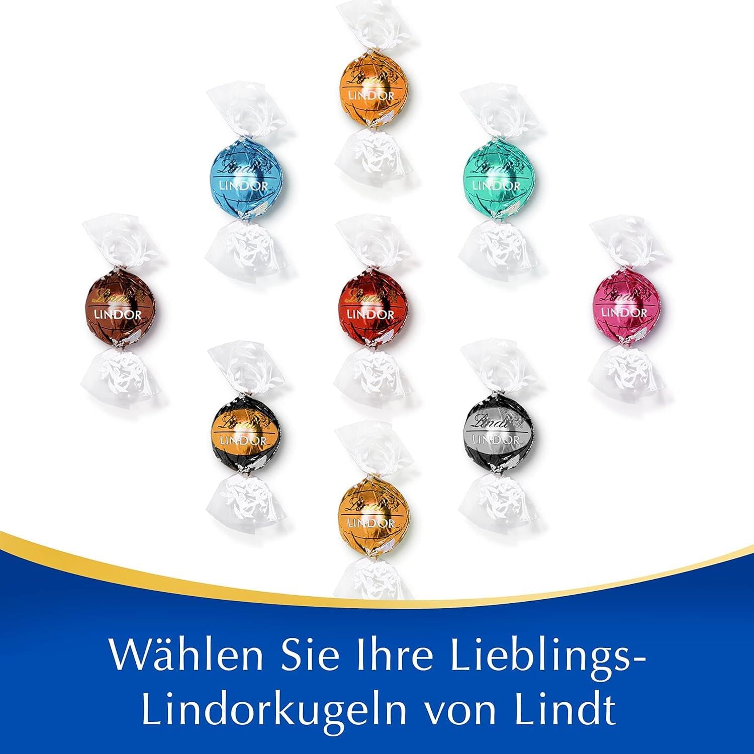 Lindt LINDOR Schokoladen Kugeln Milchcrème | 1 kg Beutel, wiederverschließbar l ca. 80 Milch-Schokolade mit Milchcrème-Füllung | Großpackung, Pralinen-Geschenk, Schokoladengeschenk