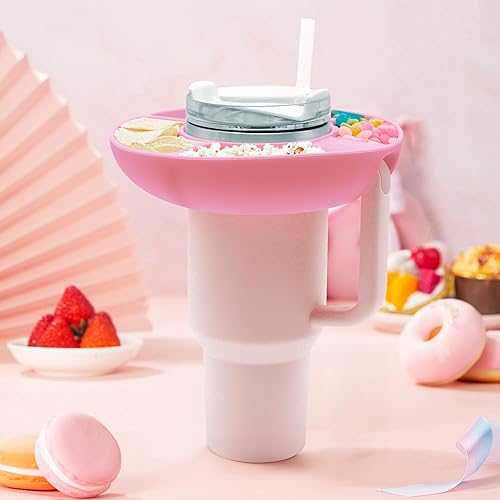 Miniatura 2 de Tazón de aperitivos para taza Stanley, bandeja de silicona compatible con Stanley Cup Quencher 1.02.0 vaso de 40 onzas con asa, anillo reutilizable