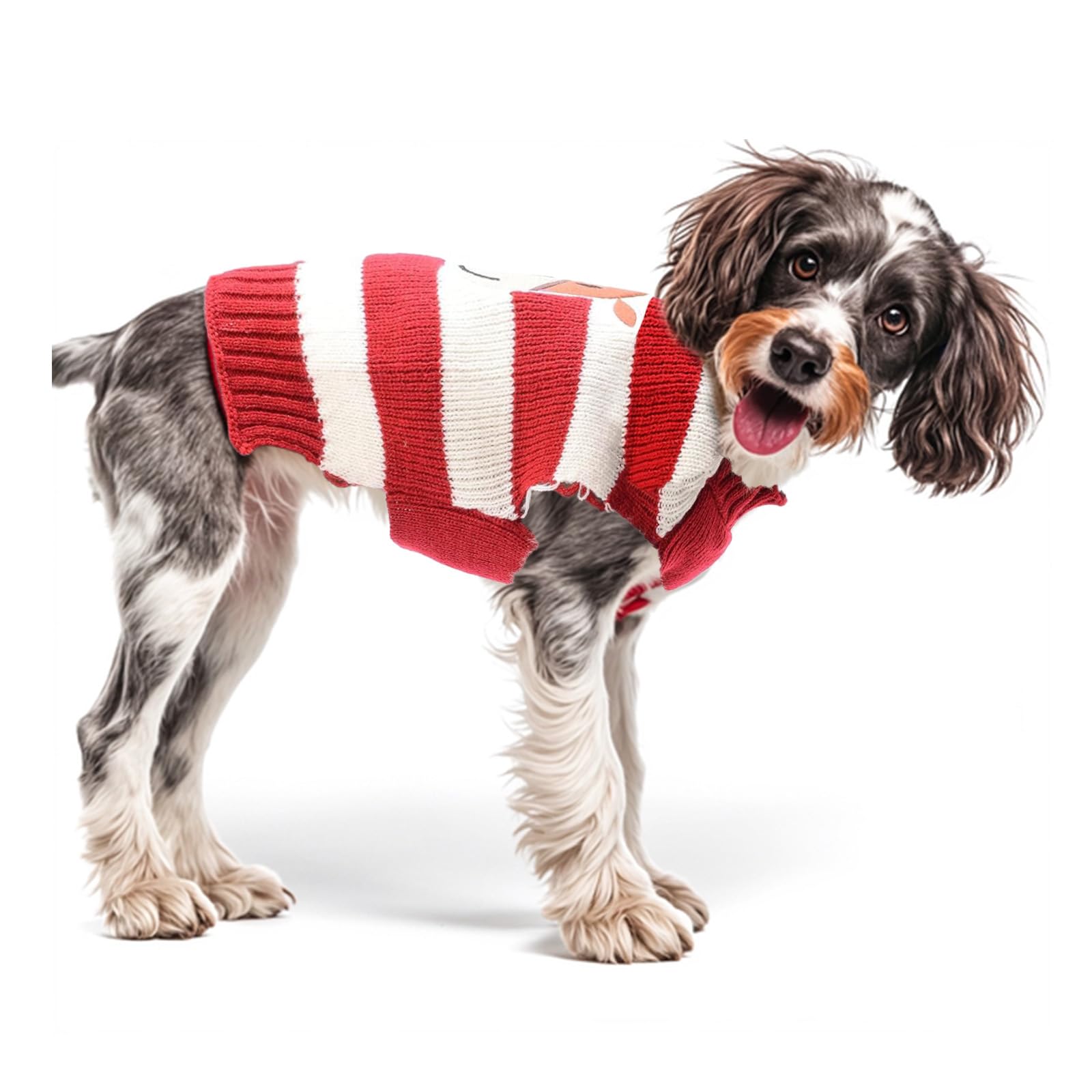 Christmas Dog Jumper, Winter Warm Dog Cat Jumper Clothing Pet Coat Costume Knitted Jumper Dog Red - Image 4